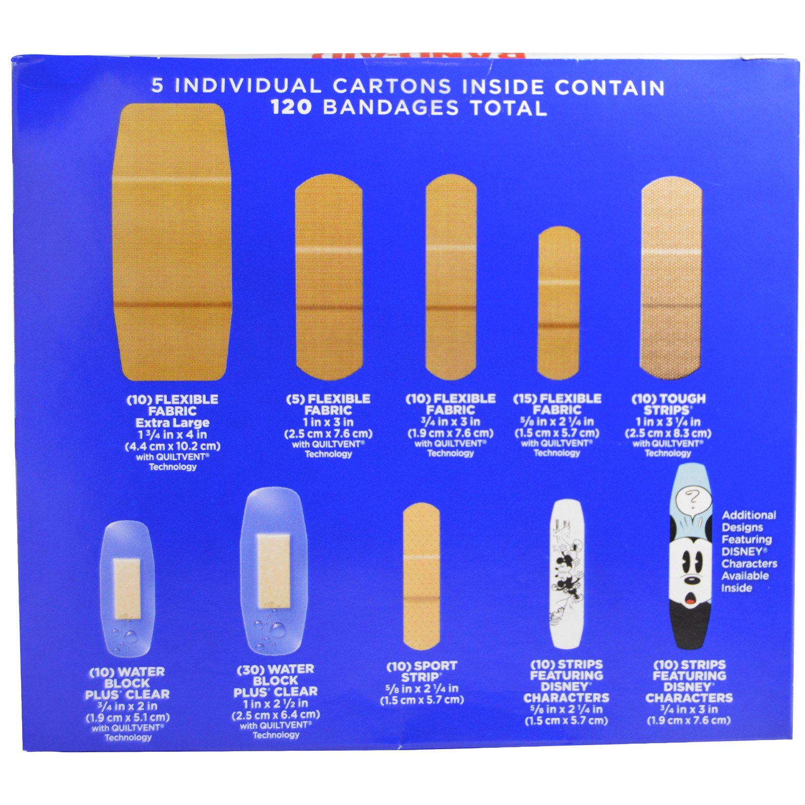 Band Aid, Tiras adesivas, Atadura, Melhor Opção, 5 Caixas, 120 Ataduras - Imagem 2