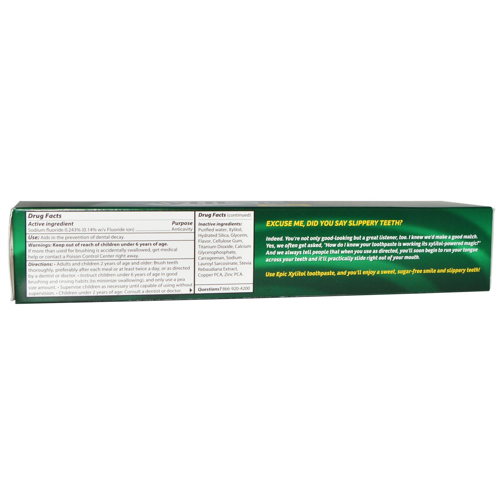 Epic Dental, Adoçado com Xilitol, Pasta de Dente de Hortelã com Flúor, 4.9 oz - Imagem 2