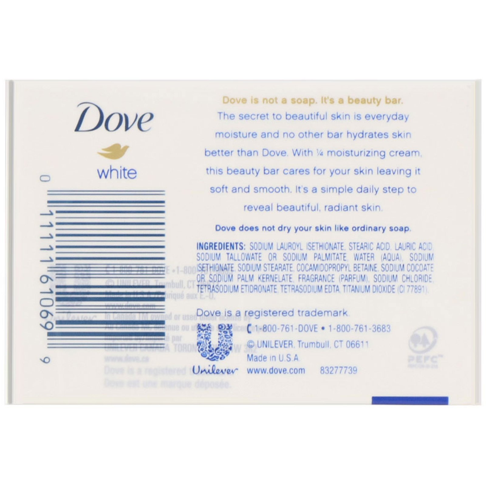 Dove, Sabonete de beleza em barra branco, 4 barras, 113 g cada - Imagem 2