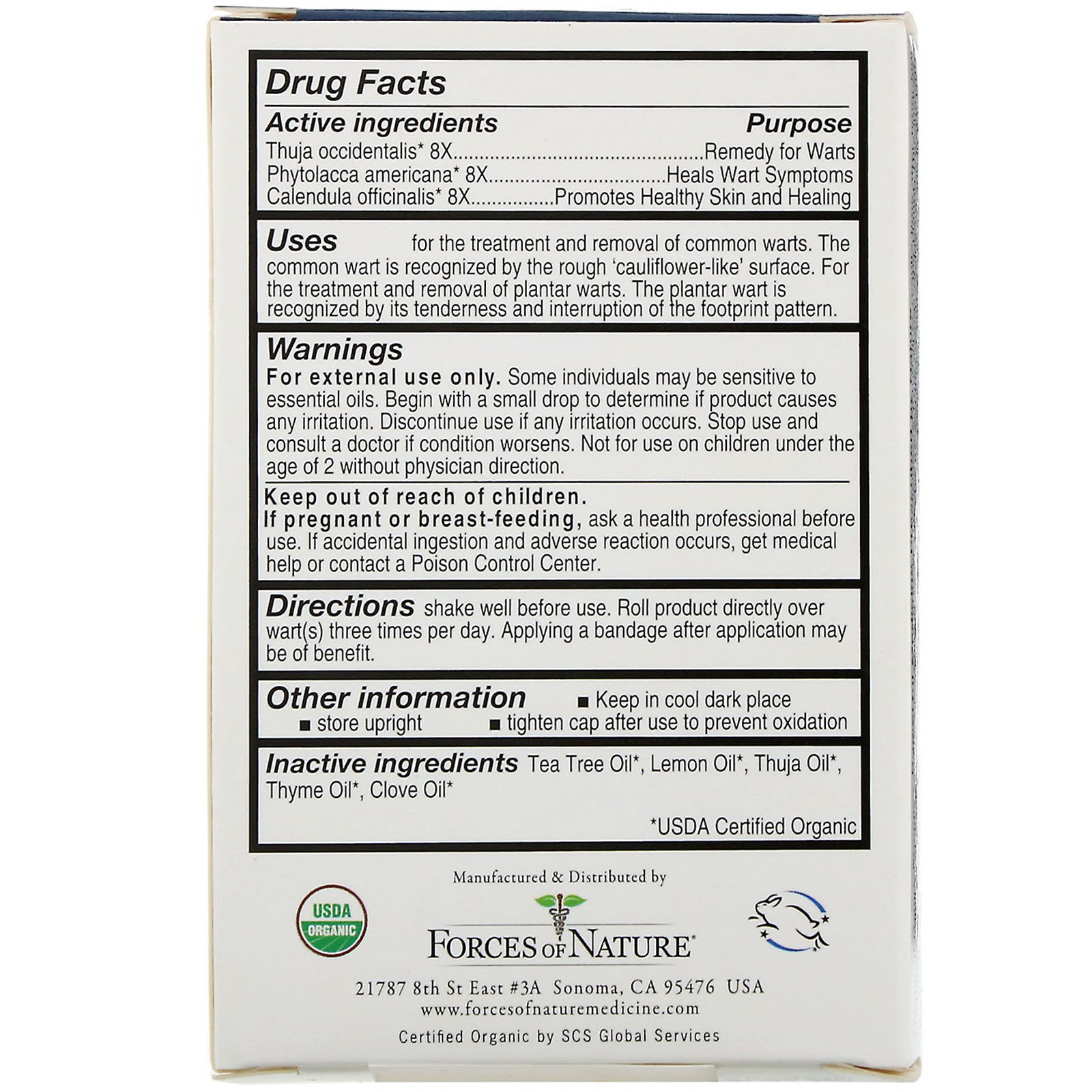Forces of Nature, Controle para Verrugas, Força Extra, Roll-on, 0,14 oz (4 ml) - Imagem 2