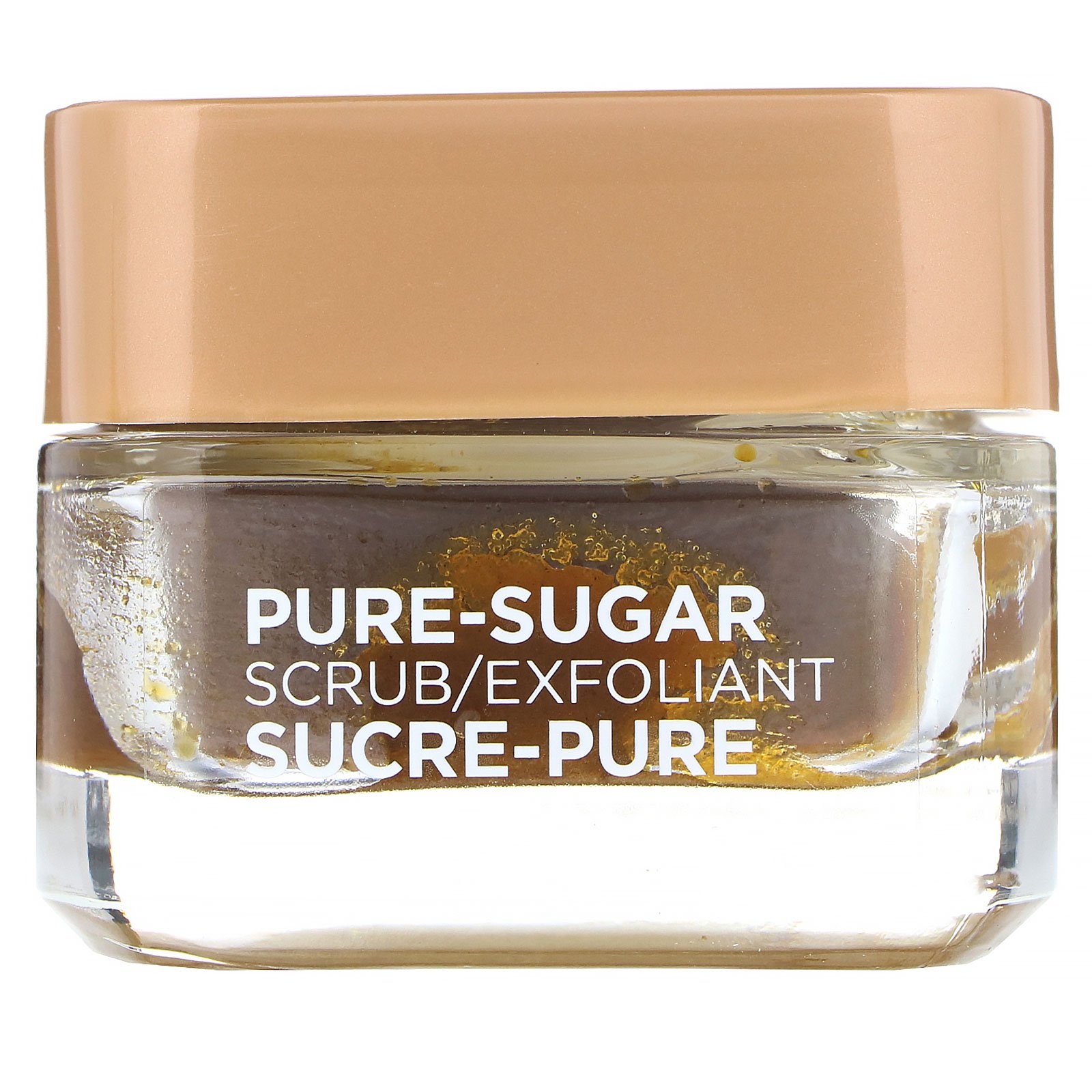 L'Oreal, Pure-Sugar Scrub, Smooth & Glow, 3 açúcares puros + semente de uva, 48 g