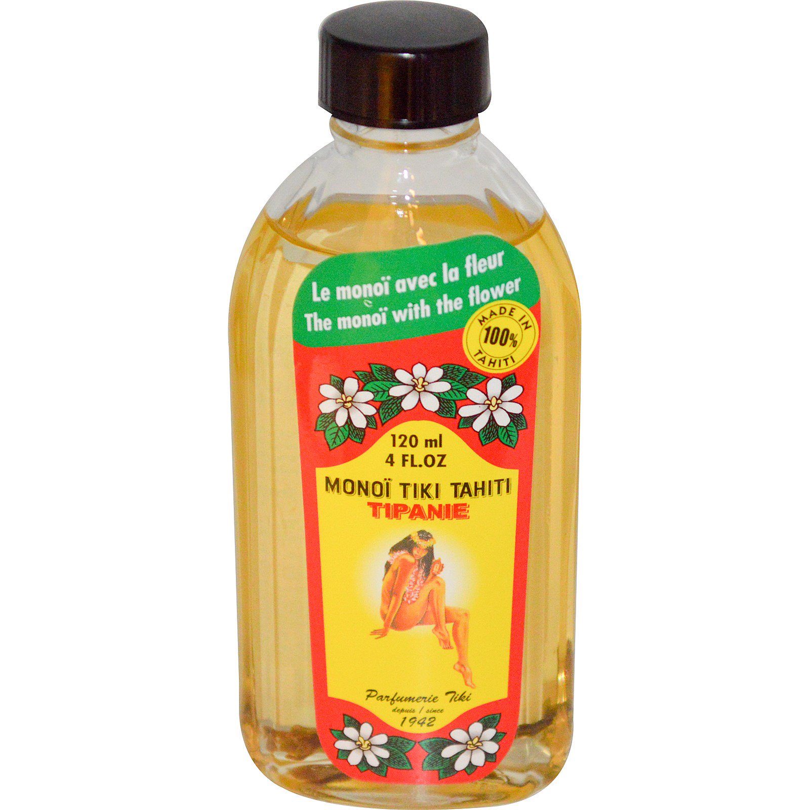 Monoi Tiare Tahiti, Óleo de Coco, Pluméria, 120 ml