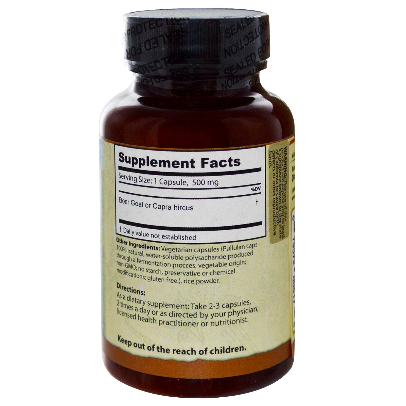 Dragon Herbs, Placenta de Cabra, 500 mg, 60 Cápsulas - Imagem 2