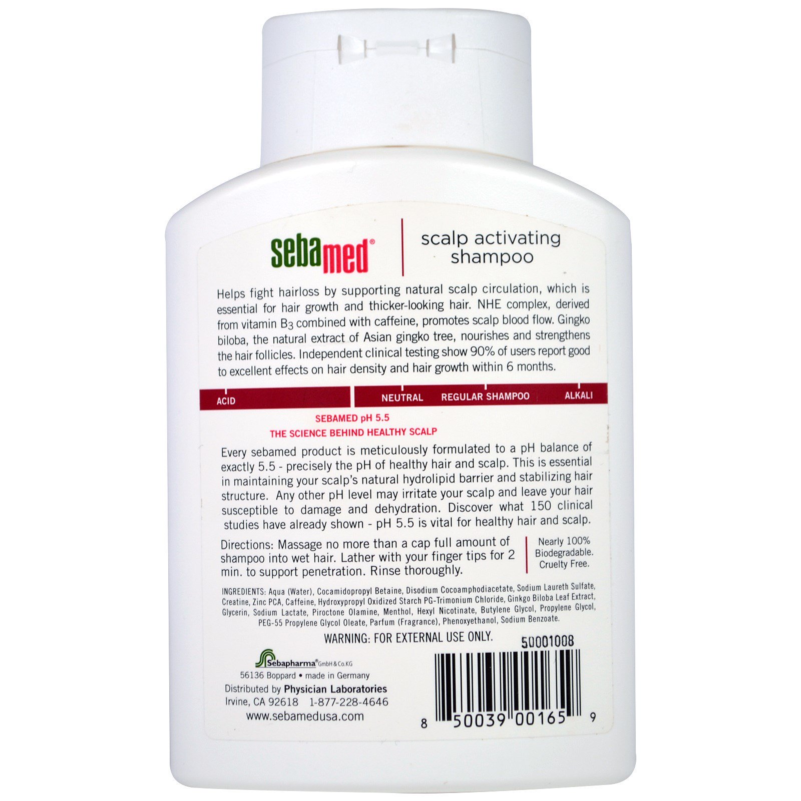 Sebamed USA, Shampoo Estimulante do Couro Cabeludo, Para Cabelos Enfraquecidos, 200ml - Imagem 2