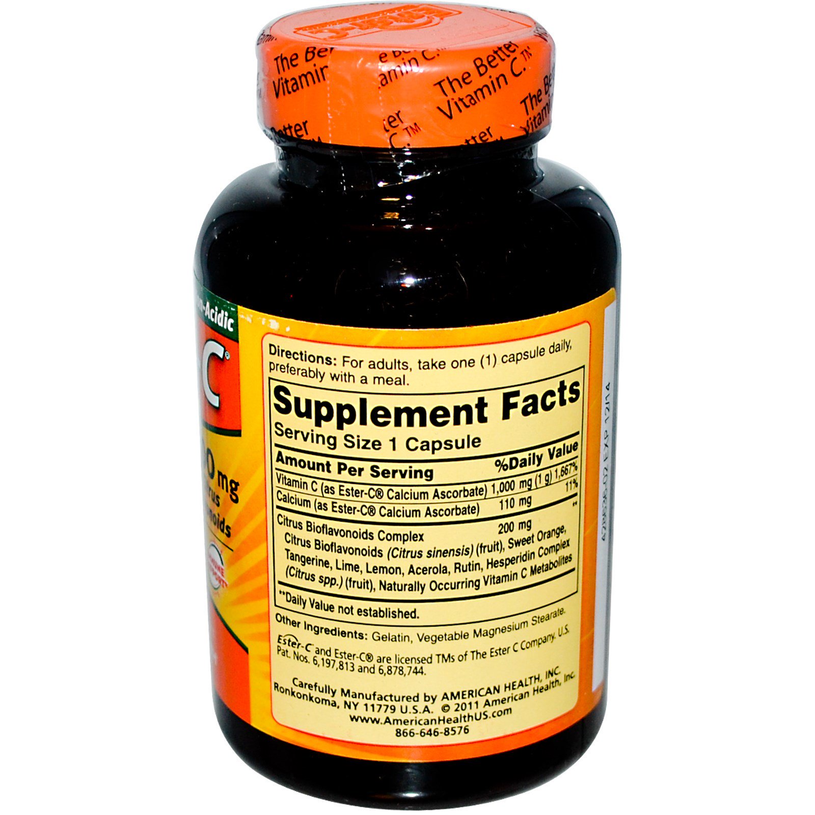 American Health, Ester-C with Citrus Bioflavonoids, 1,000 mg, 90 Capsules - Imagem 2