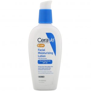 CeraVe, AM, Loção Hidratante Facial com Protetor Solar, FPS 30, 89 ml (3 fl oz)