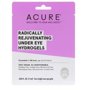Acure, Máscara de hidrogel radicalmente rejuvenescedora para sob os olhos, 2 géis para olhos de uso único, 0,236 fl oz (7 ml)
