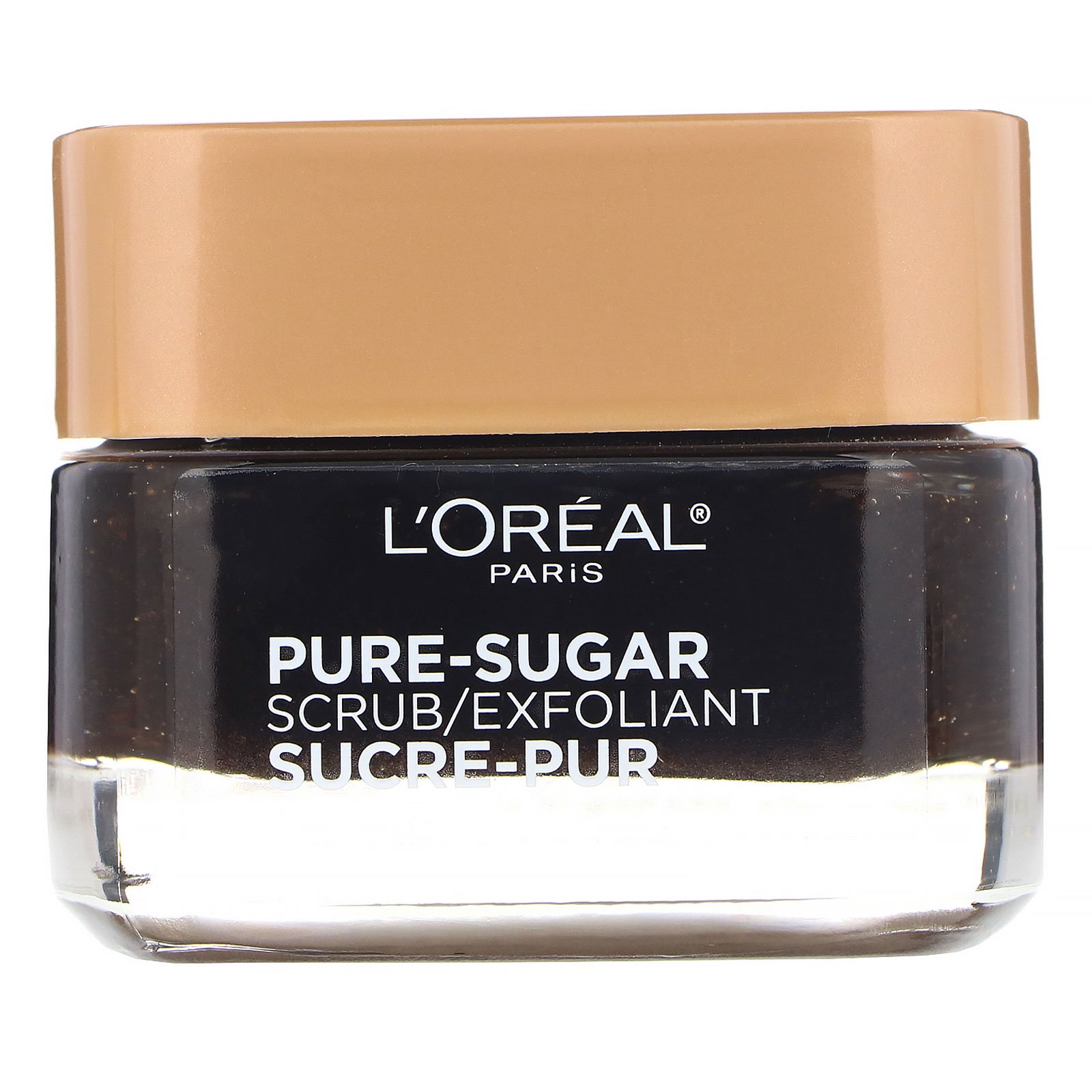 L'Oreal, Pure-Sugar Scrub, Resurface & Energize, 3 açúcares puros + café, 48 g