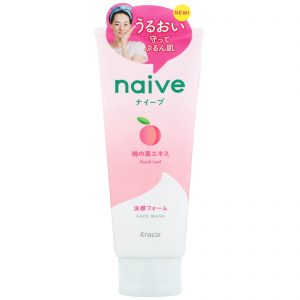 Kracie, Naive, sabonete facial, pêssego, 130 g