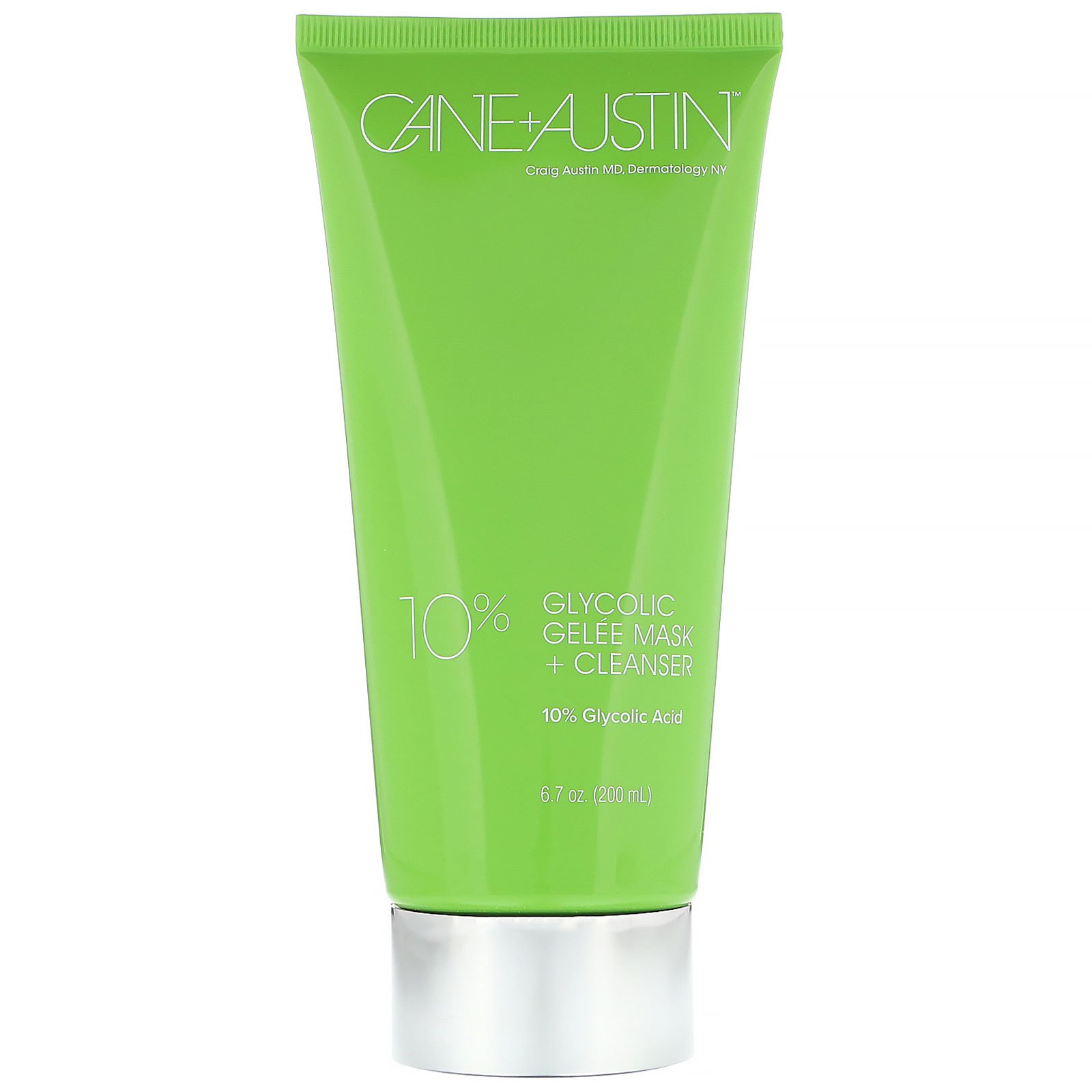 Cane + Austin, Máscara glicólica de limpeza em gel, ácido glicólico a 10%, 200 ml