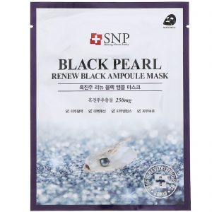 SNP, Máscara de Ampola Preta, Pérola Negra Renovadora, 1 Folha, 25 ml (0,84 fl oz) Cada
