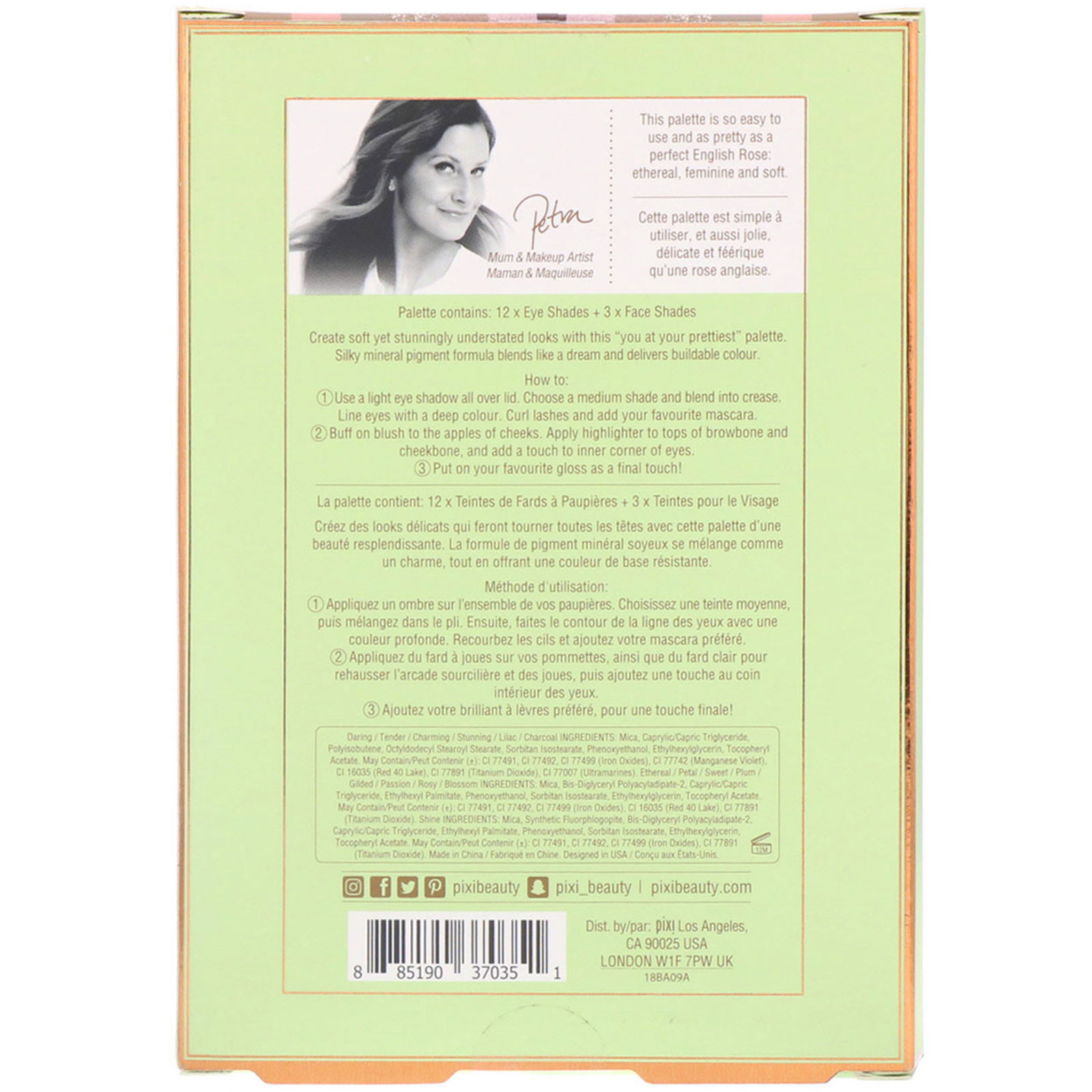Pixi Beauty, Hello Beautiful, English Rose, Face Palette , 0.56 oz (16.05 g) - Imagem 3