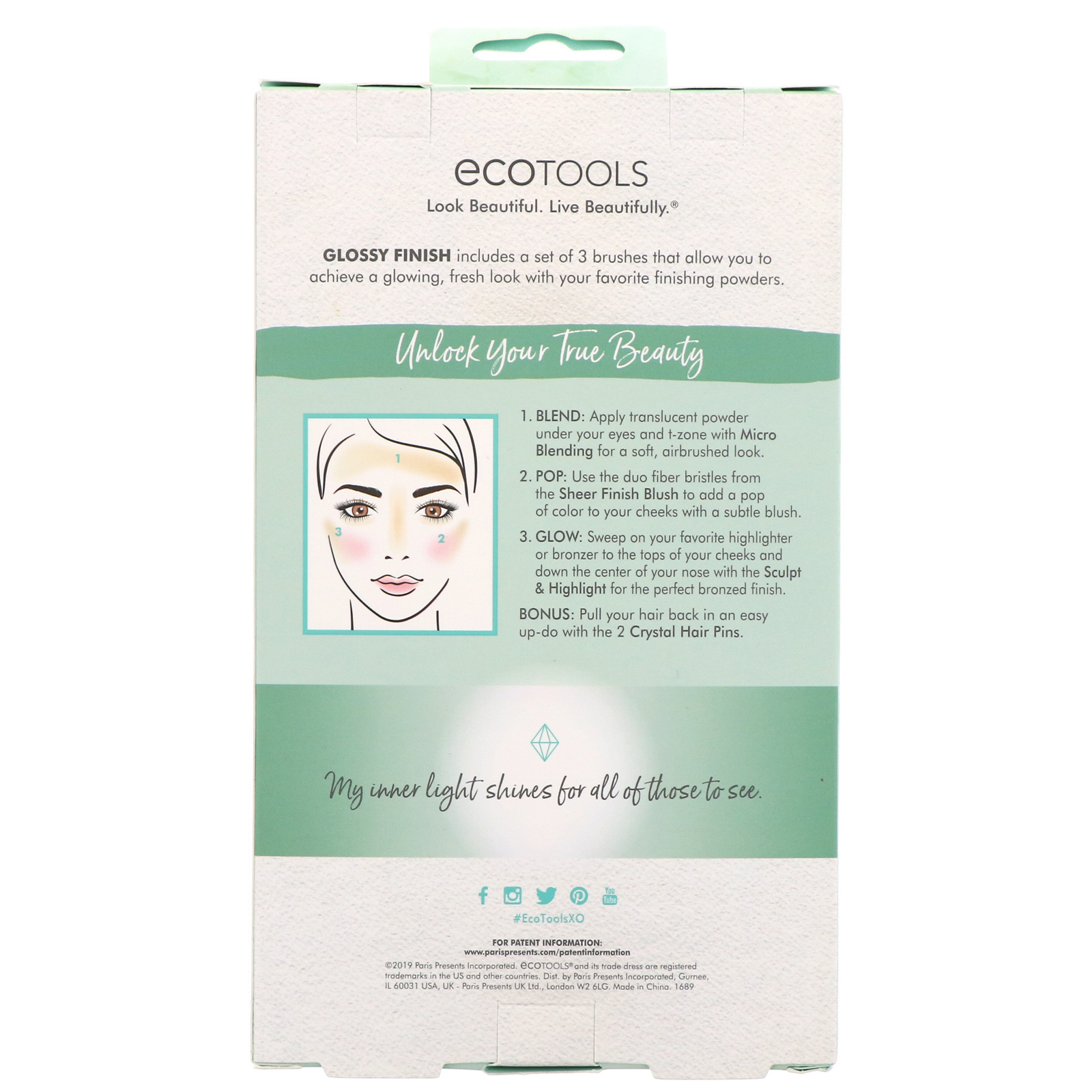 EcoTools, Kit de Beleza Glossy Finish, Kit com 5 Unidades - Imagem 3