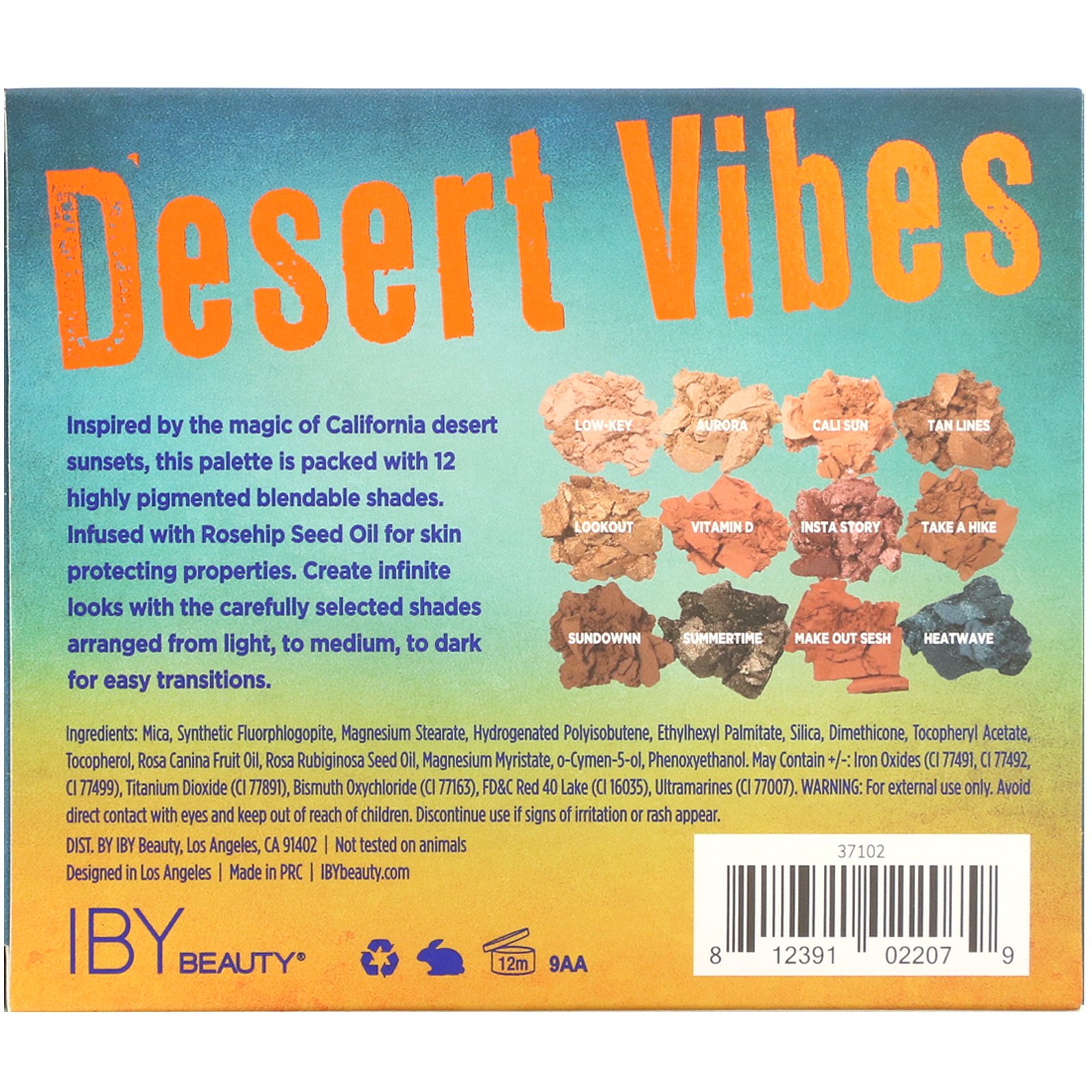 IBY Beauty, Eye Shadow Palette, Desert Vibes, 0.42 oz (12 g) - Imagem 3