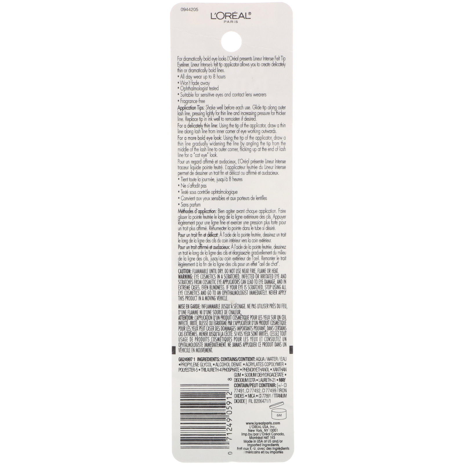 L'Oreal, Delineador líquido Lineur Intense Felt Tip, Black Mica 610, 1,5 ml - Imagem 3