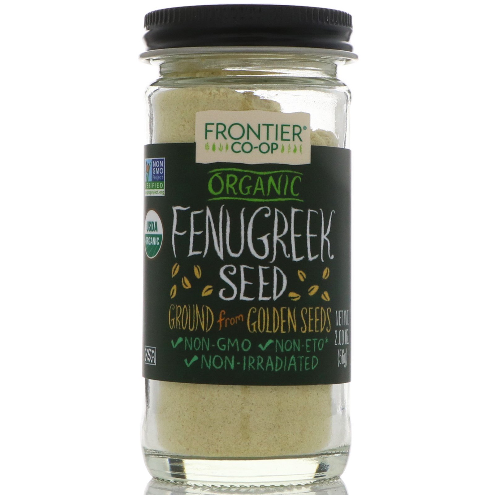 Frontier Natural Products, Semente de Feno-Grego Orgânico, Moída, 2,00 onças (56 g)