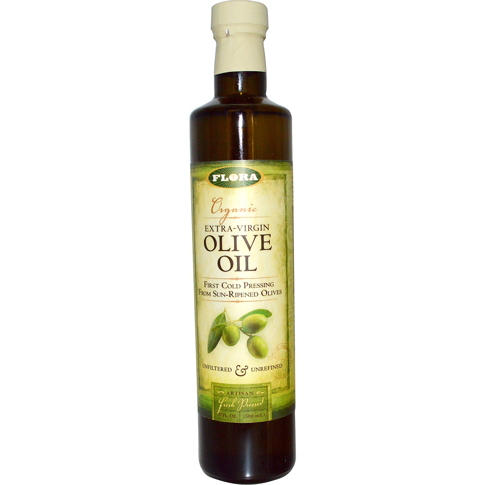 Flora, Azeite de Oliva Extra Virgem Orgânico, 17 onças fluidas (500 mL)