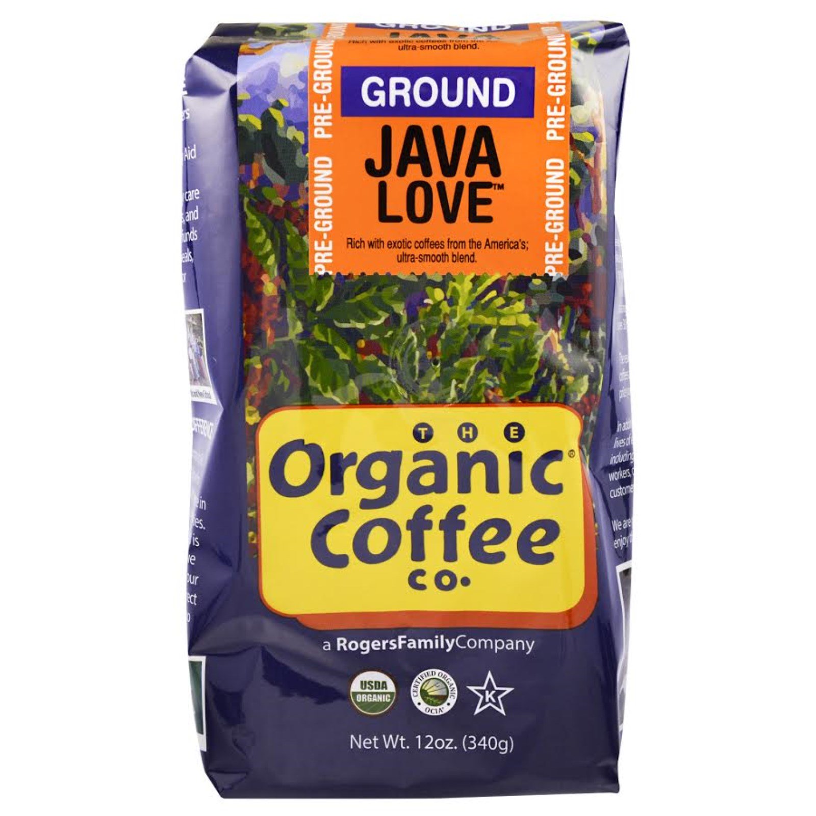 Organic Coffee Co., Java Love, Pre Ground, 12 oz (340 g)