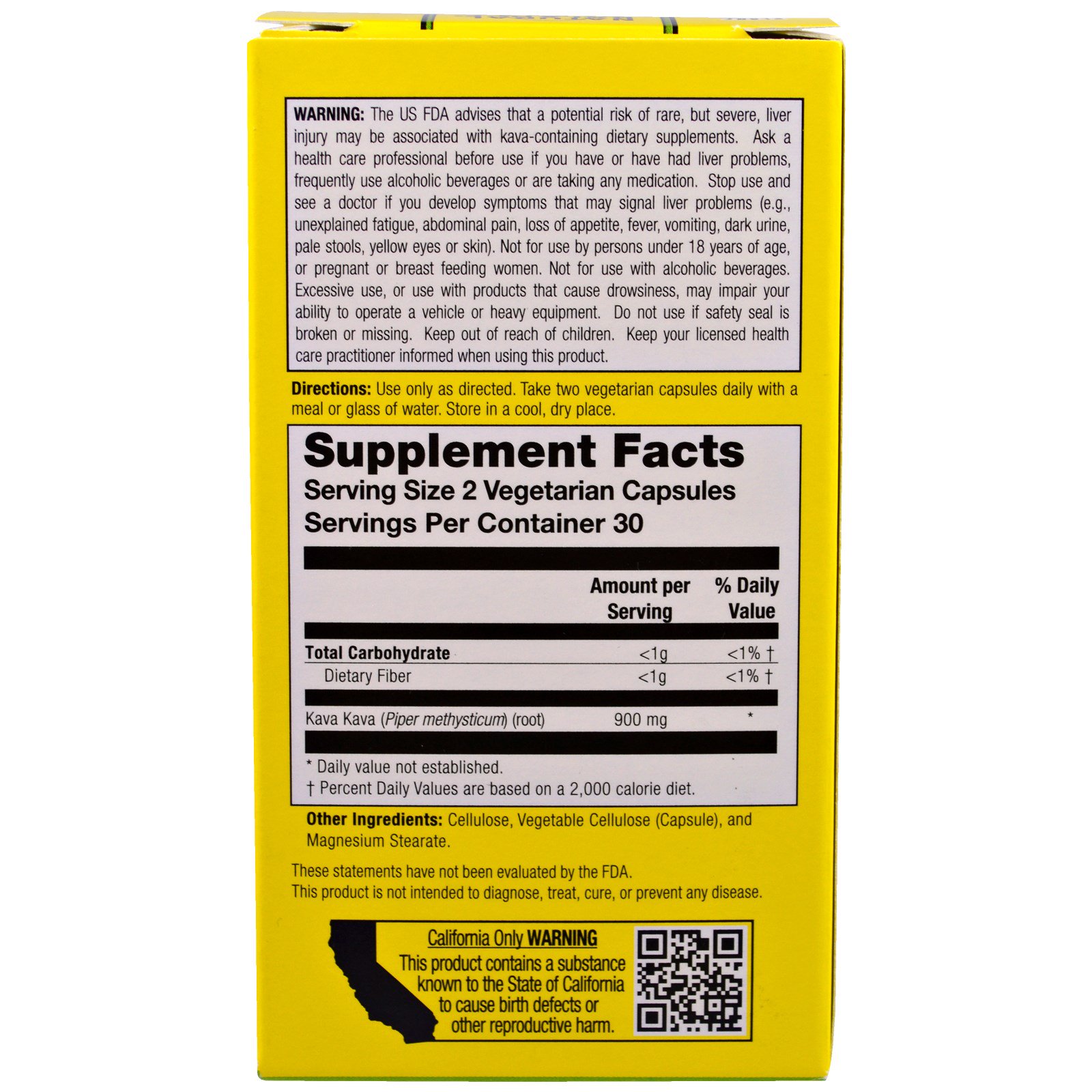 Natural Balance, Kava Kava White Root, 450 mg, 60 Vegetarian Capsules - Imagem 2