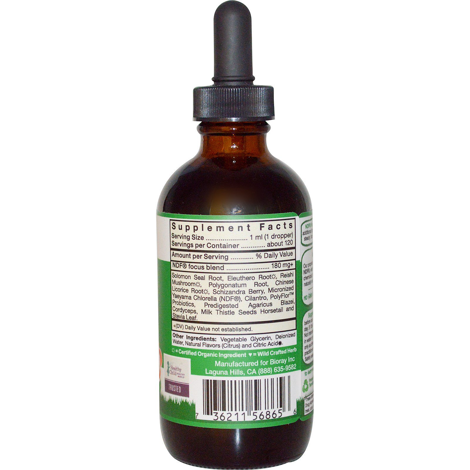 Bioray, NDF Focus, Aumente a Atenção e Remova Toxinas, Crianças, Sabor Cítrico, 120 ml (4 fl oz) - Imagem 2