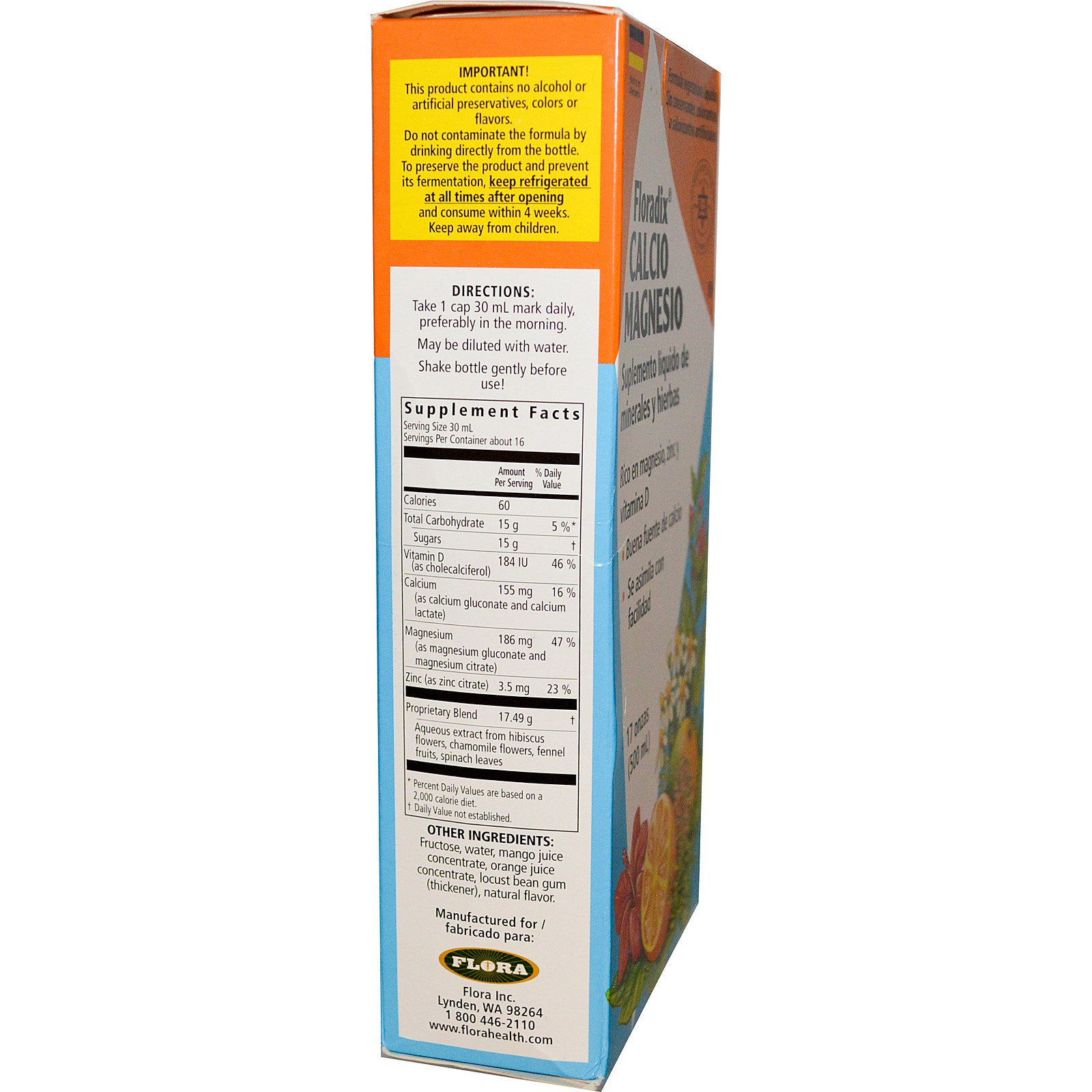 Flora, Floradix Cálcio-Magnésio, 17 fl oz (500 ml) - Imagem 2