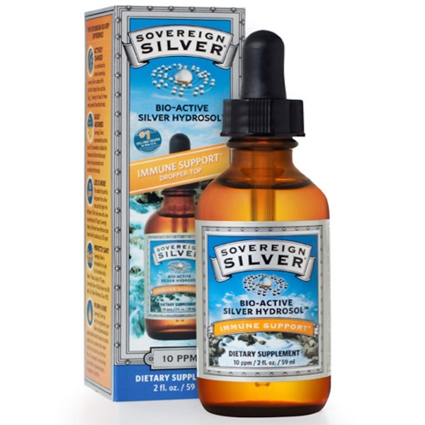 Sovereign Silver, Bio-Active Silver Hydrosol Dropper-Top, 10 ppm, 59 ml (2 fl oz)
