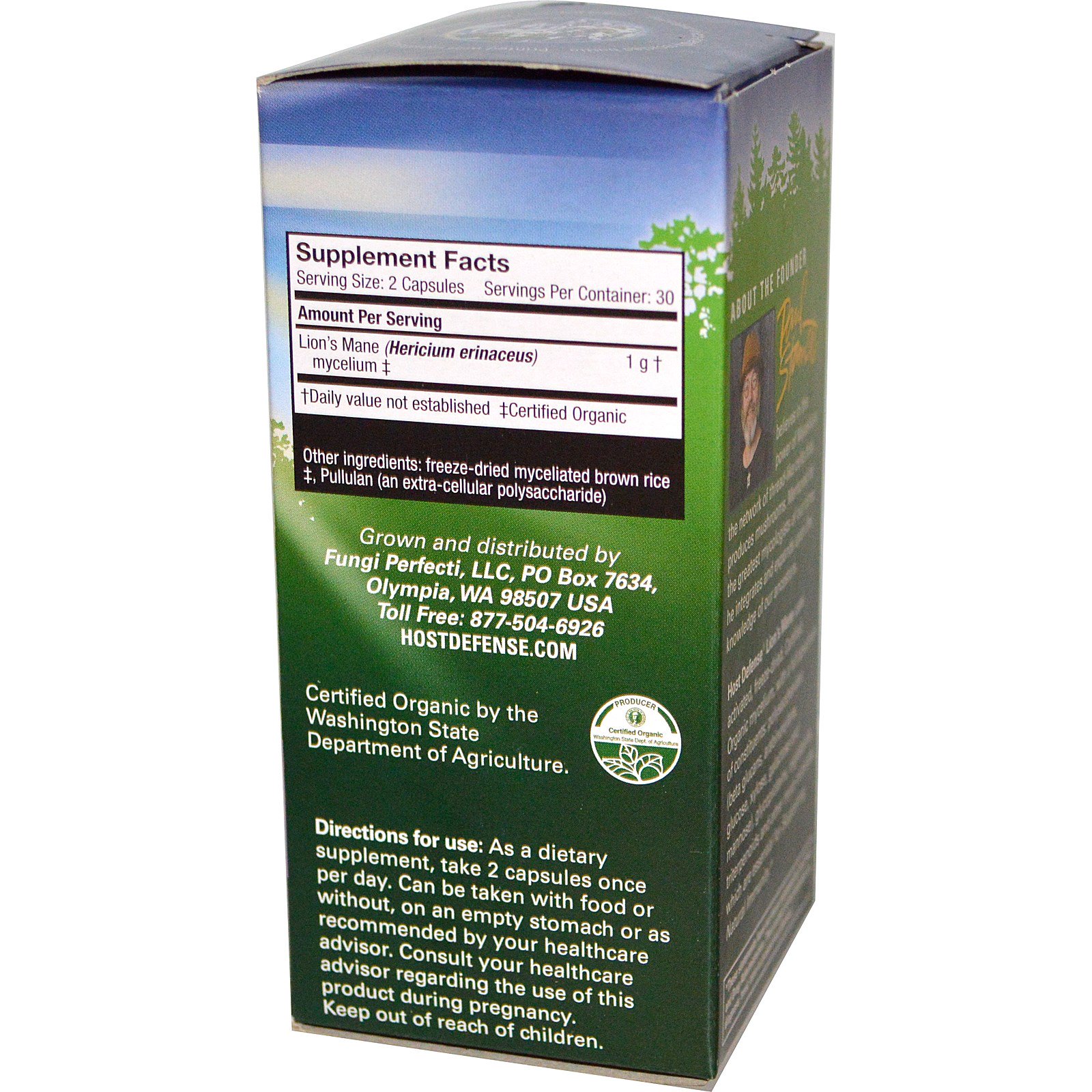 Fungi Perfecti, Lion's Mane, Memory & Nerve Support, 60 Vegetarian Capsules - Imagem 2