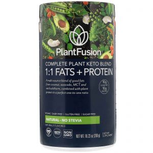 PlantFusion, Composto Cetogênico Completo de Plantas, 1:1 Gorduras + Proteínas, Natural - Sem Estévia, 10,23 oz (290 g)