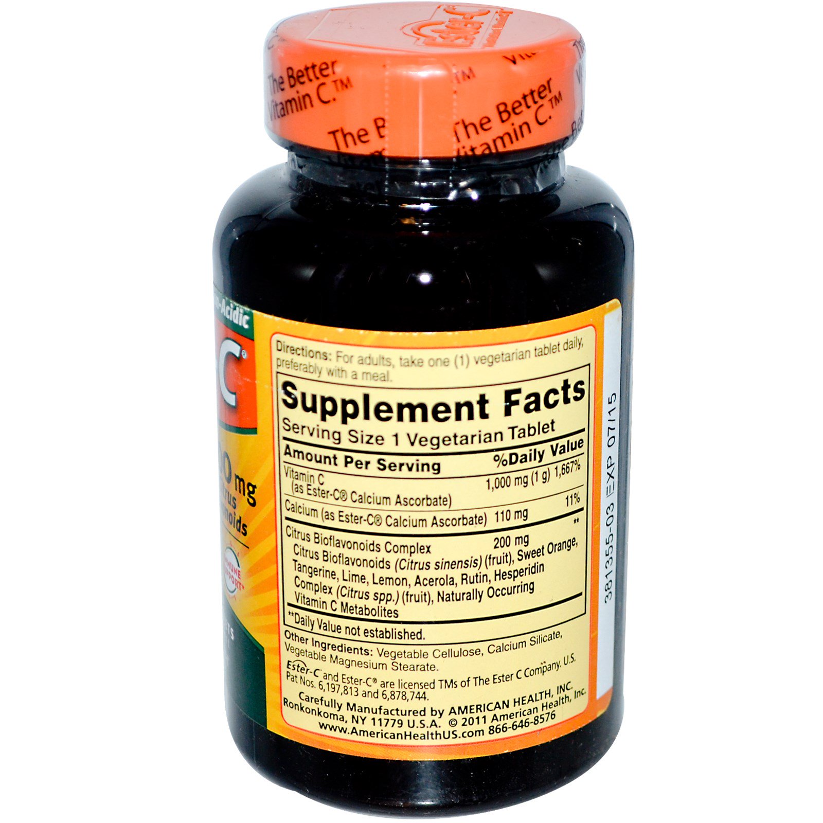 American Health, Ester-C, 1,000 mg, 90 Vegetarian Tablets - Imagem 2