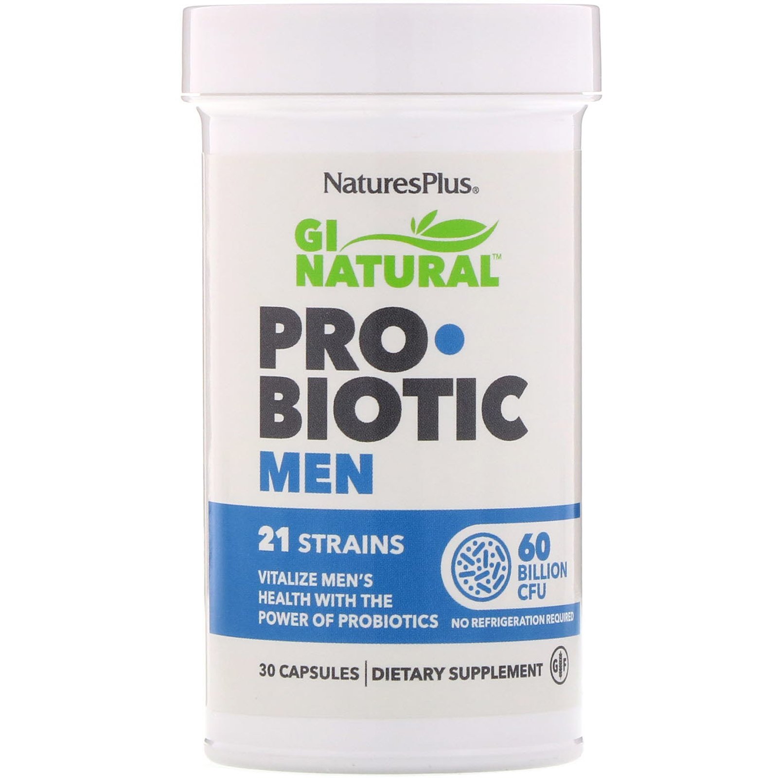 Nature's Plus, GI Natural, Probiotic Men, 60 Billion CFU, 30 Capsules - Imagem 3