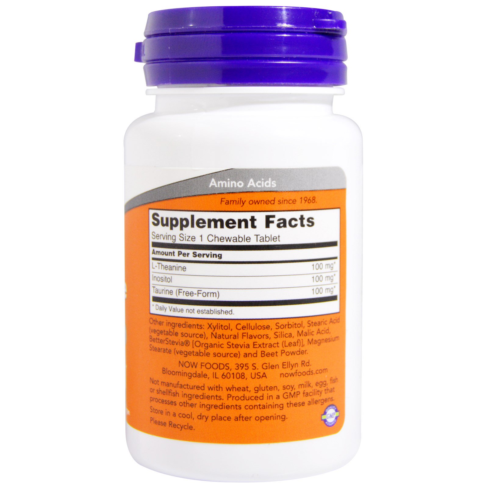Now Foods, L-Teanina, 100 mg, 90 Wafers - Imagem 2