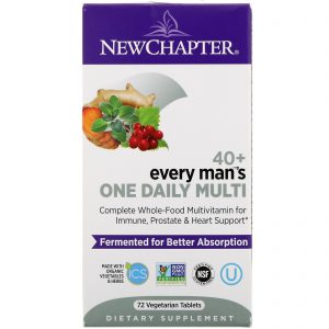 New Chapter, Multivitamínico Diário para Todos os Homens Acima de 40 Anos, 72 Comprimidos Vegetarianos