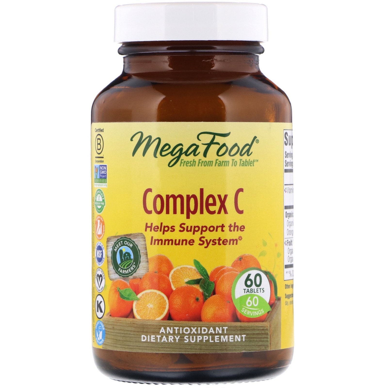 MegaFood, Complexo C, 60 tabletes
