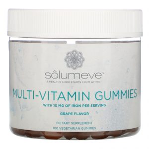 Solumeve, Gomas Multivitamínicas, Sem Gelatina, Sabor Uva, 100 Gomas Vegetarianas