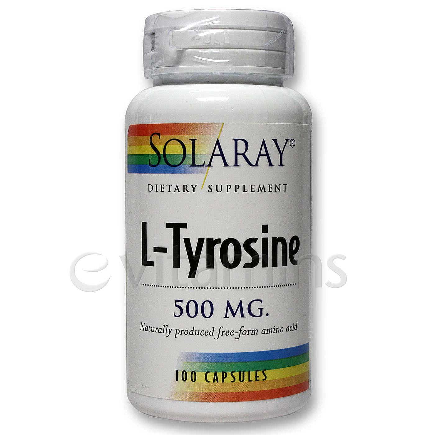 Solaray, L-Tirosina - 100 Cápsulas