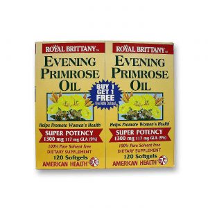 American Health Real Brittany, Óleo de Prímula 1.300 mg (Twin Pack) - 120 Cápsulas em Gel (Cada)