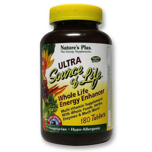 Nature's Plus, Multivitamínico Ultra Source of Life® com Luteína - 180 Tabletes