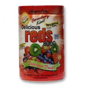 Greens World Inc., Vermelhos Deliciosos 8000 - Morango e Kiwi - 300g (10,6 oz)