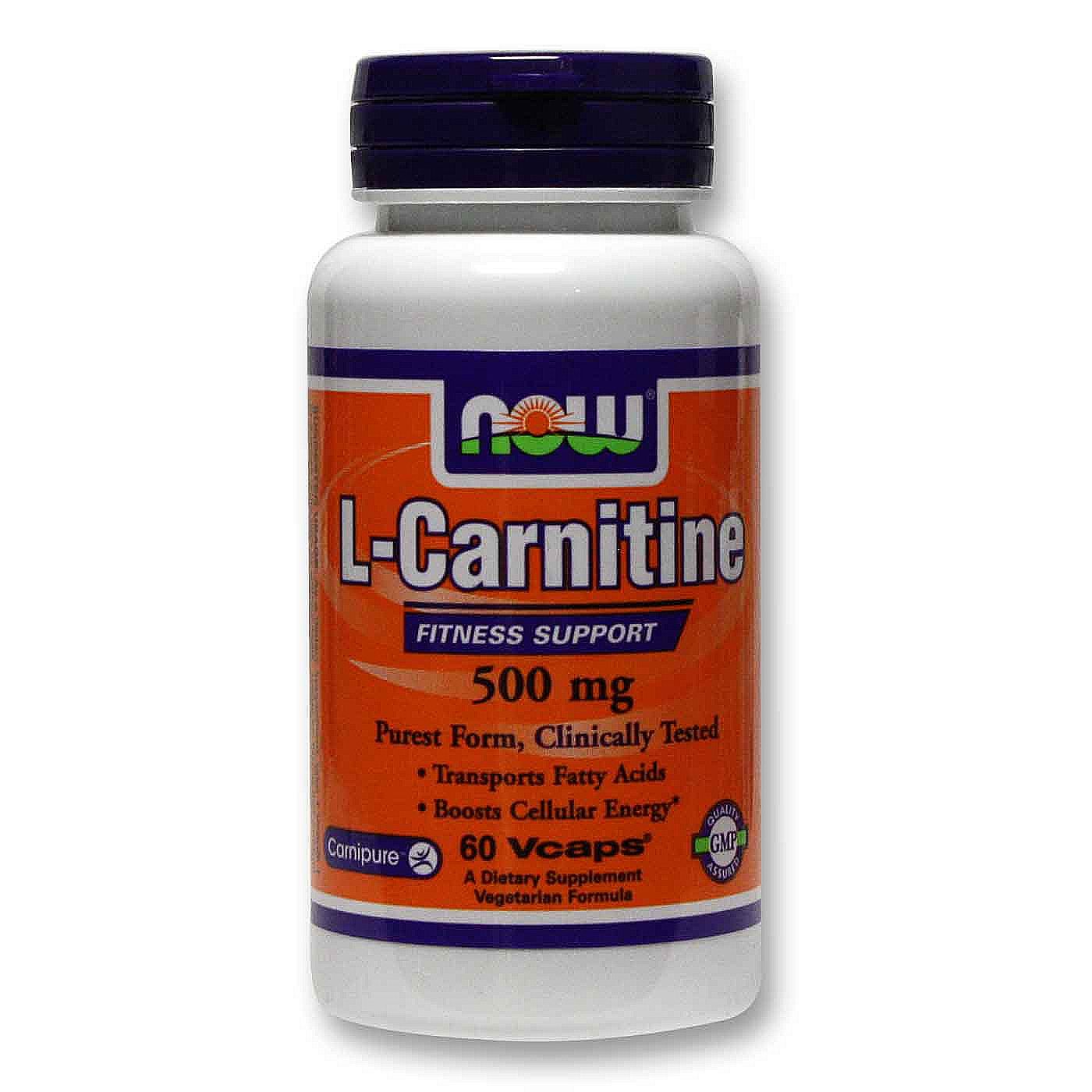Now Foods, L-Carnitina 500 mg - 60 Cápsulas Vegatarianas