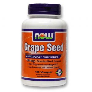 Now Foods, Semente de Uva 60 mg Com Bioflavonóides - 180 Cápsulas Vegetarianas