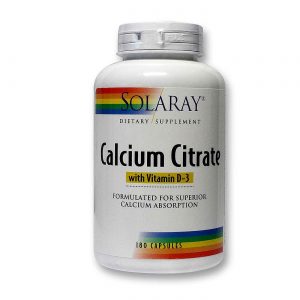 Solaray, Citrato de Cálcio com Vitamina D - 180 Cápsulas Vegetarianas