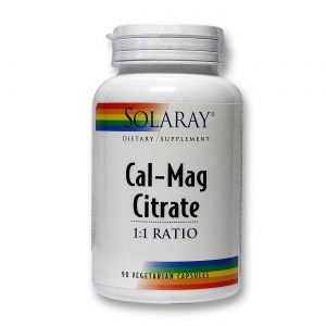 Solaray, Cal-Mag Citrato de Proporção 1:1 - 90 Cápsulas