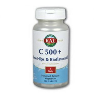 Kal, C 500 com Rose Hips e Bioflavonóides Libertação Lenta - 100 Tabletes