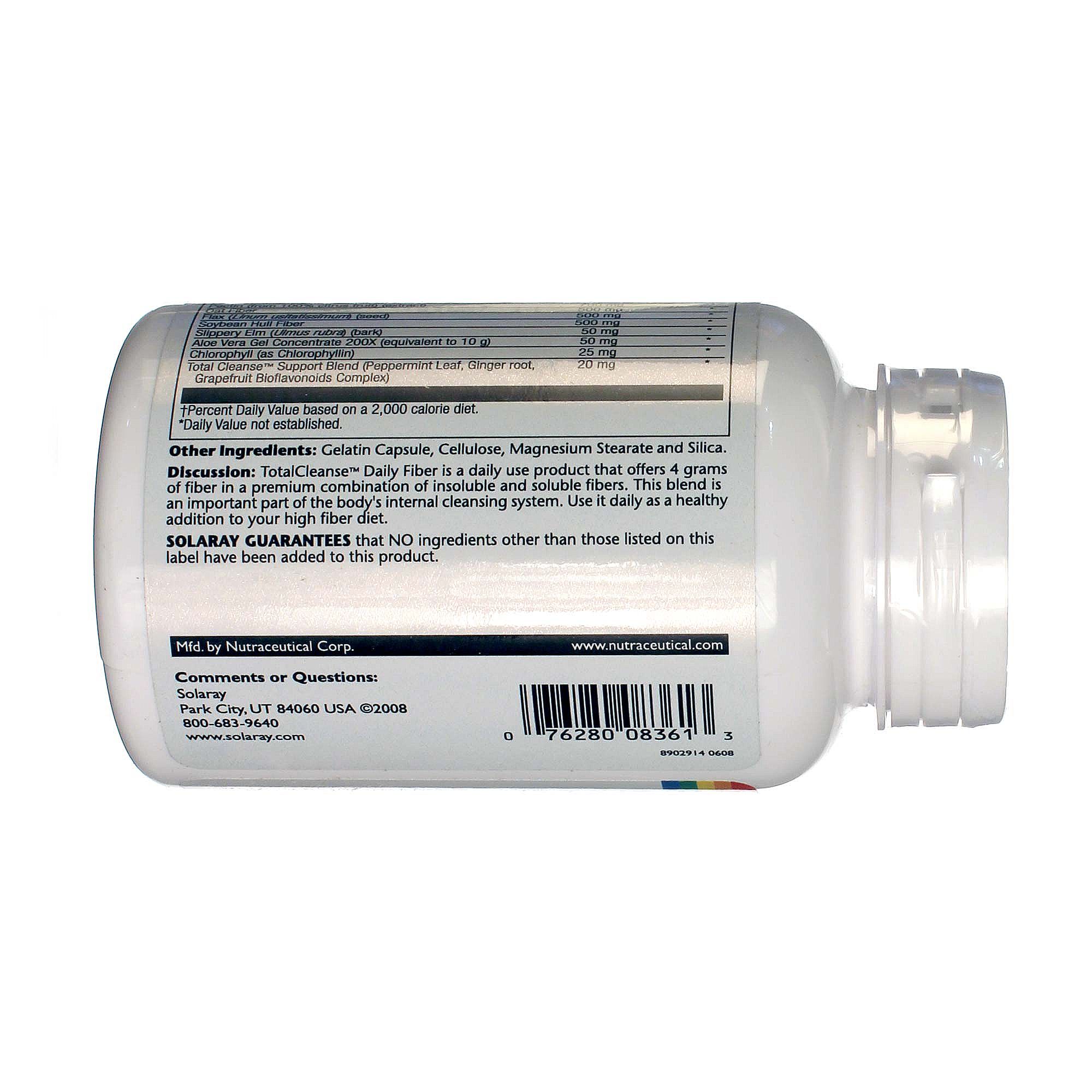 Solaray, Total Cleanse™ Fibra Diária - 120 Cápsulas - Imagem 3