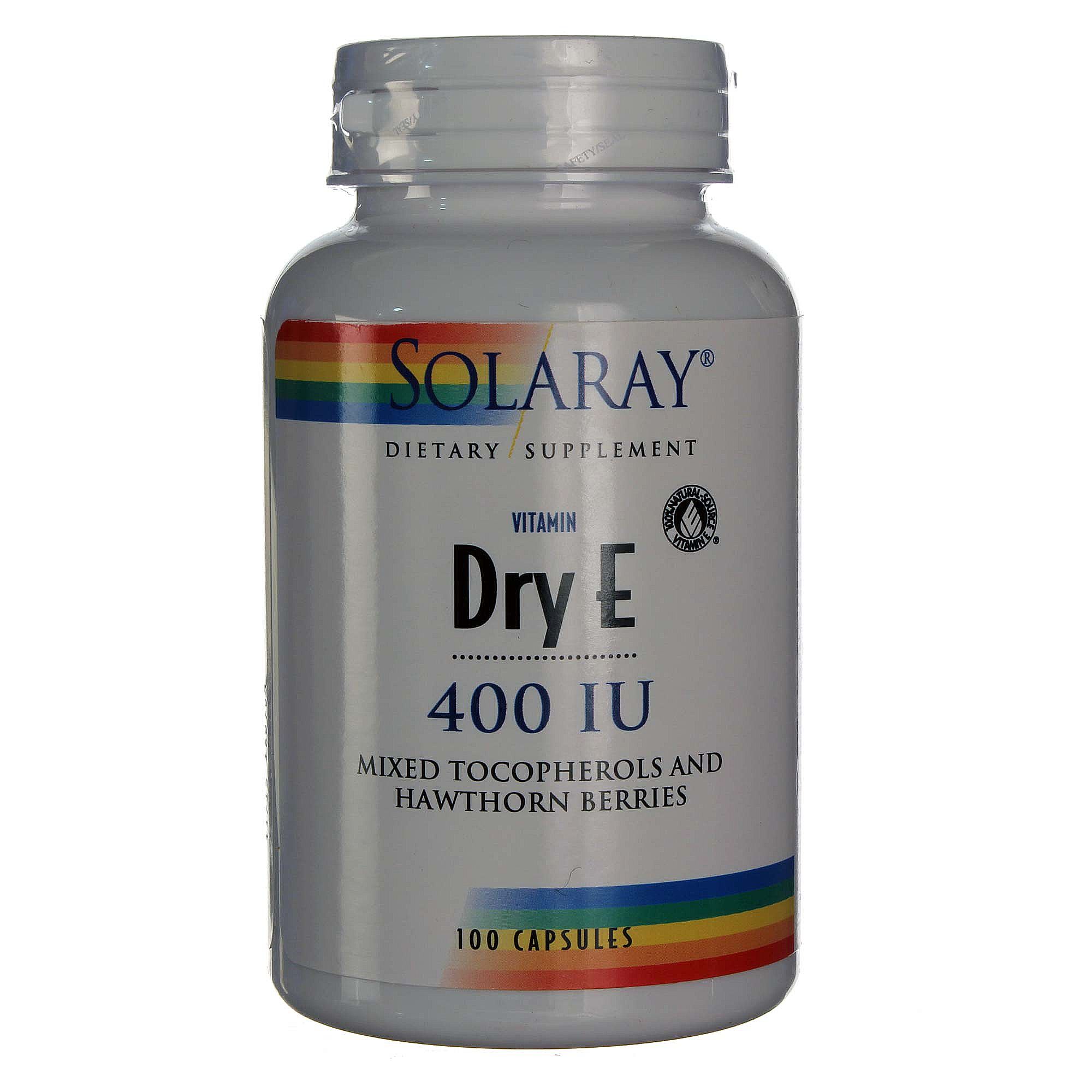 Solaray E a seco de 400 UI com Espinheiro Alvar 100 Cápsulas