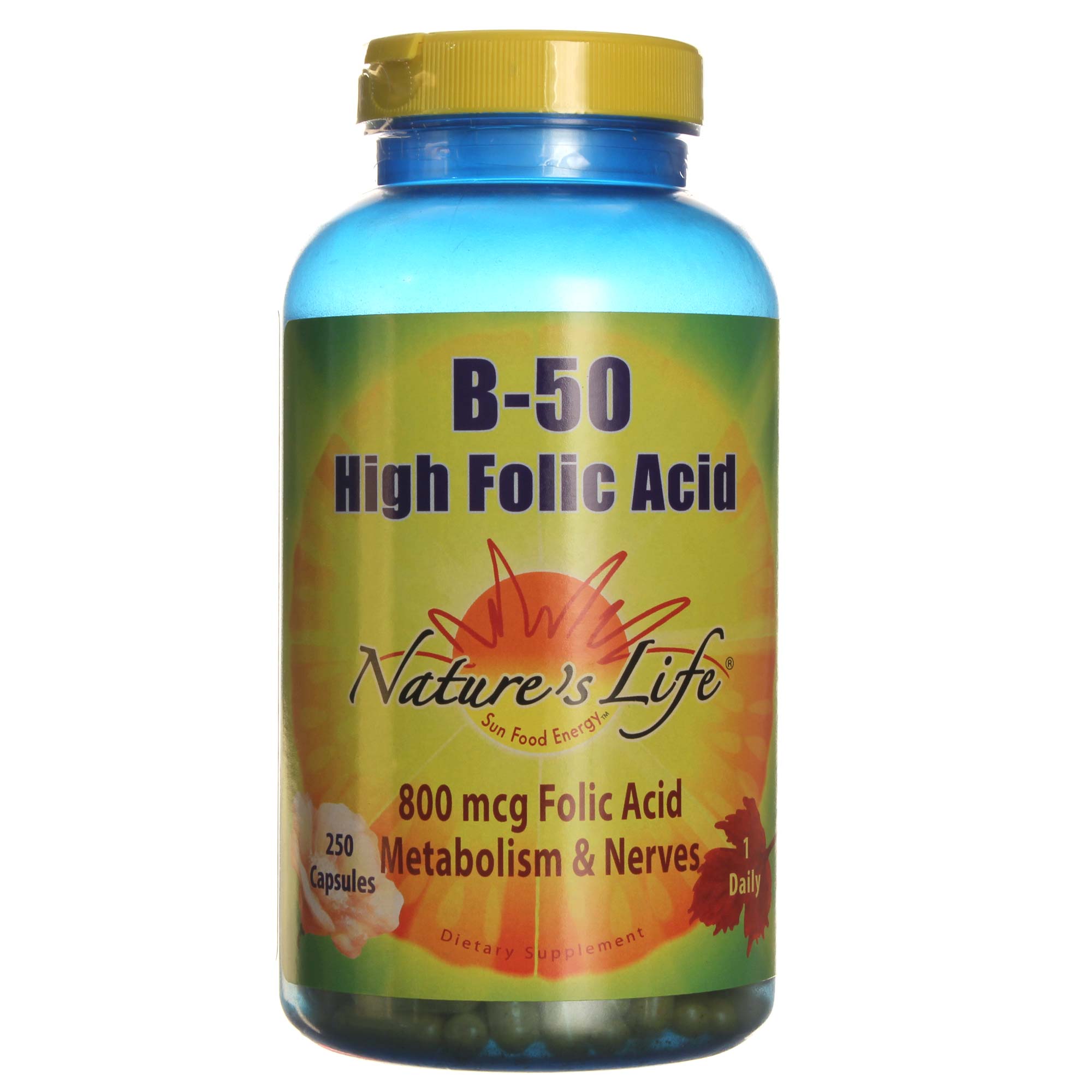 Comprar Nature's Life, B-50 Ácido Fólico Forte - 250 Cápsulas Preço ...