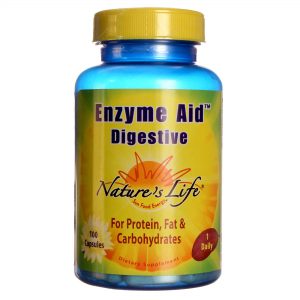 Nature's Life, Enzima de Ajuda Digestiva - 100 Cápsulas