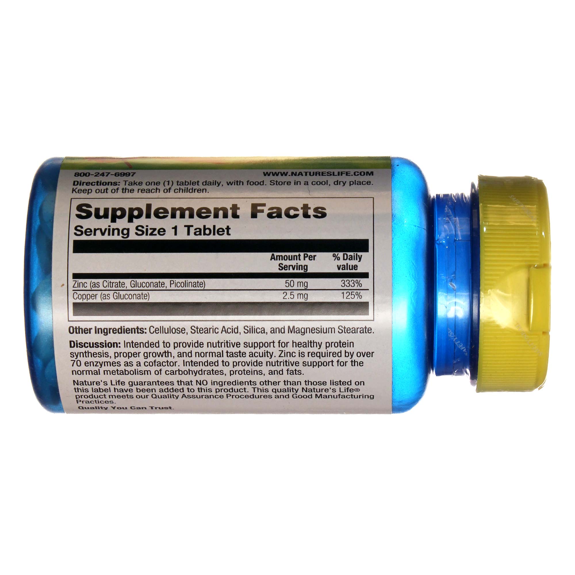 Nature's Life, Zinco 50 mg - 100 Tabletes - Imagem 2