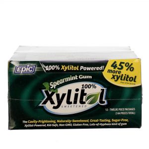 Epic Dental, Goma de Mascar 100% Xylitol® - 12 pacotes com 12 Gomas (cada)