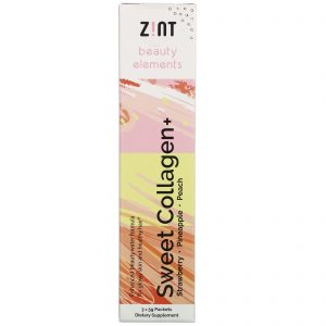 Zint, Colágeno Doce+ Morango, Abacaxi, Pêssego, 3 Pacotes Individuais, 5 g Cada